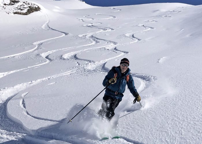 Fresh tracks below the Col des Fours