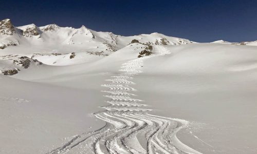 Our tracks on Mont Roup