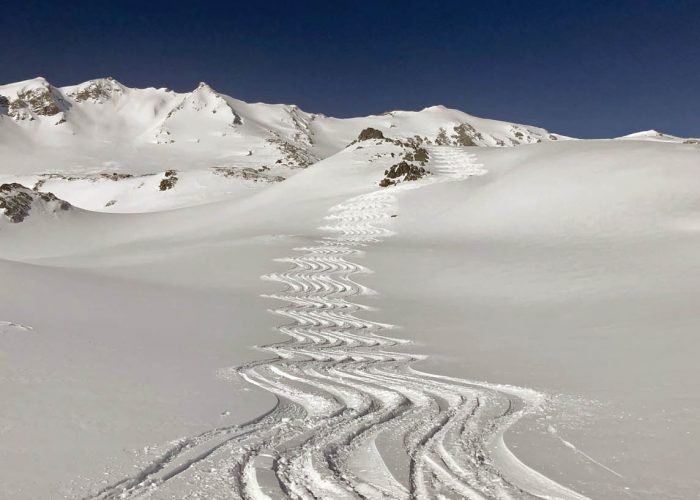 Our tracks on Mont Roup
