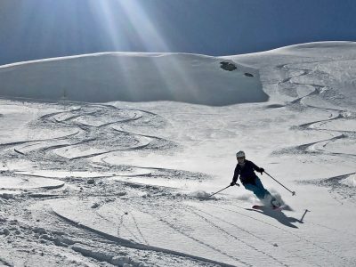 Cate makes fresh tracks on the Sache