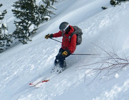 David on the steep slopes