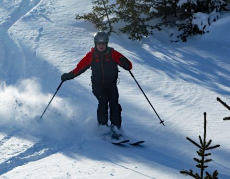 Jono in the powder in Les Arcs