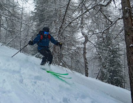 Jono enjoys a turn in powder