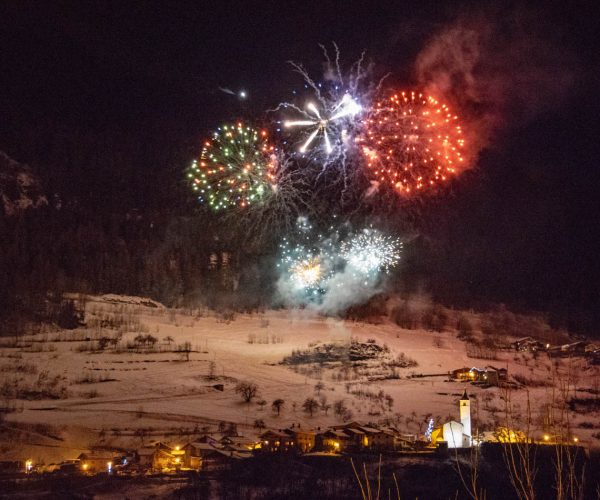 Fireworks in Villaroger on New Year's Eve